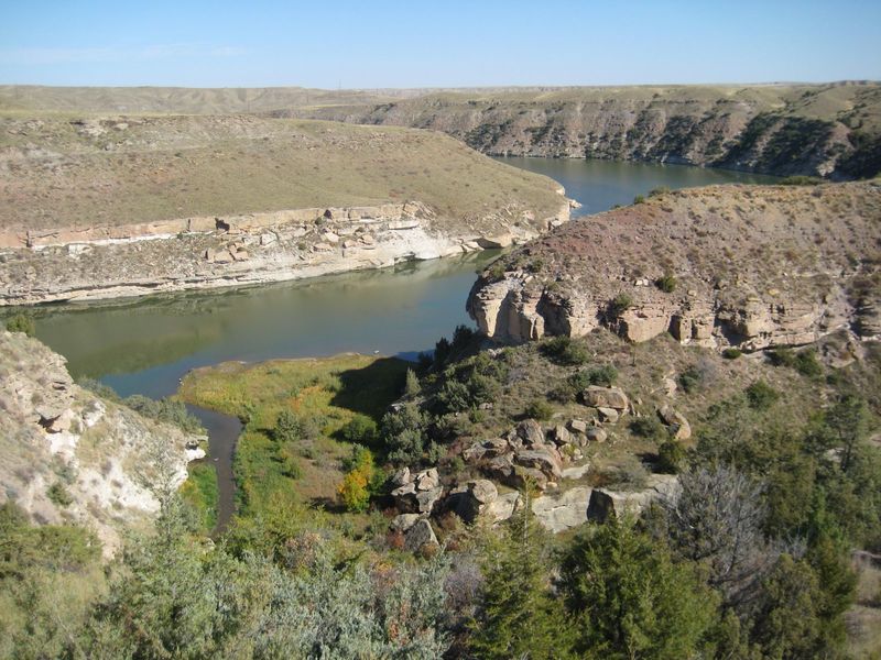 End of the South Shore Trail overlooking Box Elder Canyon and the Missouri River