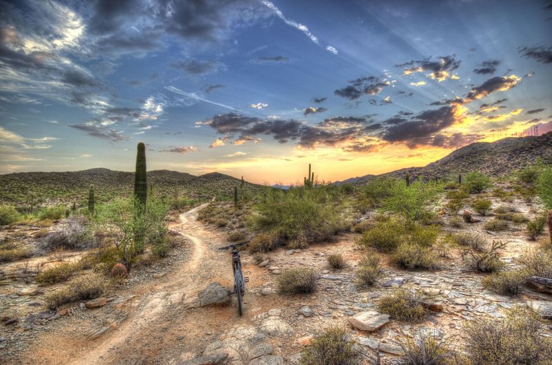 Sun setting on Desert Classic Trail