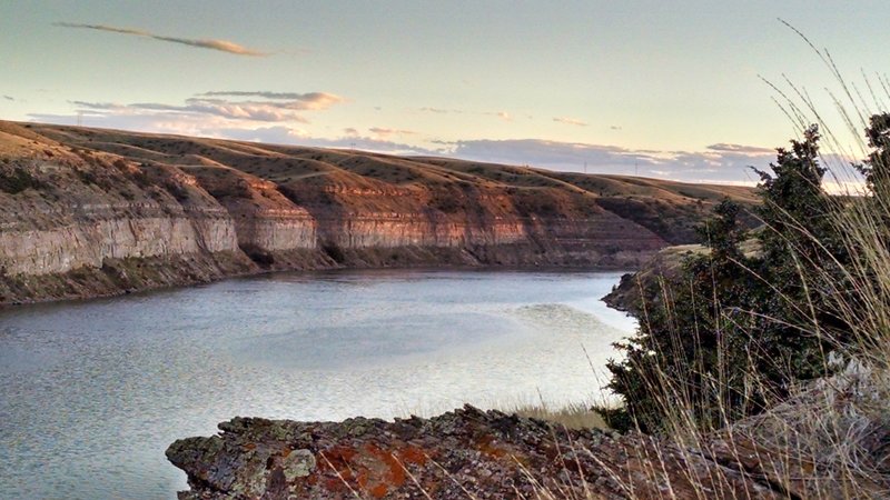 Mayhem flows along the top of this cliff