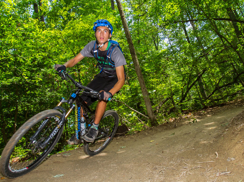 Railing one of berms riding Blueberry hill