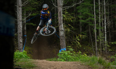 Throwing down over the road on King Diamond during practice for the NW Cup.