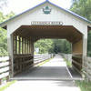 One of two covered bridges you'll encounter on the trail.