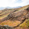 The optional steep rock slab on the upper portion of Punchline.