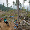 Riders putting in practice laps on Muffin Top.