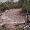 Stacked Sandstone berm at switchback rides great heading upriver.