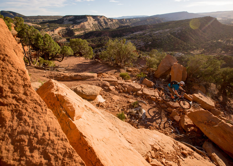 One of the spicy rock sections on J-Boy trail.