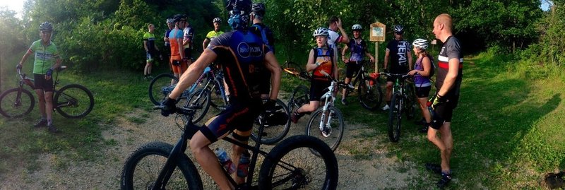 The trailhead has a current map displayed.  Every Tuesday at 6pm from May to October, WAMB hosts a time trial for riders of all abilities!