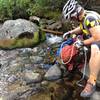 Filtering water from the Upper Truckee River before the next climb and final stretches