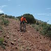 The descent from the summit is fun, fast and loose. Watch for the sharp transition at the bottom as the trail is washed out.