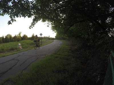 A very relaxing path to ride, but be careful on the corners.  The sightlines are not so good and it's easy to come up on someone you didn't realize was there.