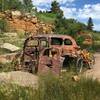 Old car near quarry site