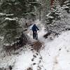 Climbing the Yost Trail during an October snow storm