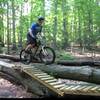 Riding the horseshoe-shaped stunt (backwards) on Hansen's Be-Bop, which was not given an individual name. The names of the trails at Burchfield are based on movie names, though I'm not sure which movie this trail name refers to. The other stunts on this trail are named for music-related movies.