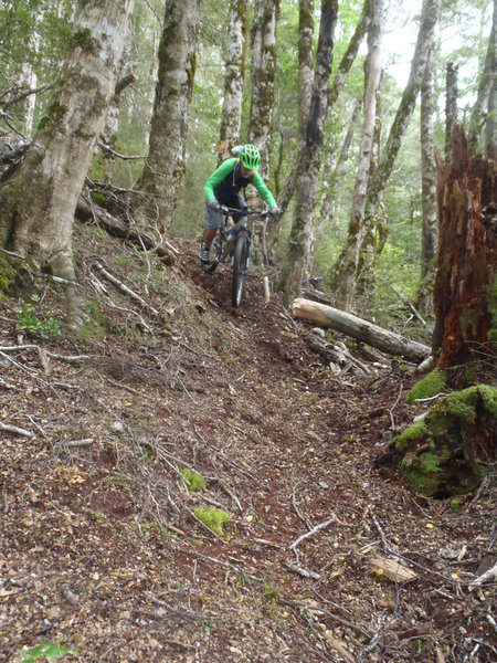 Descending technical switchbacks