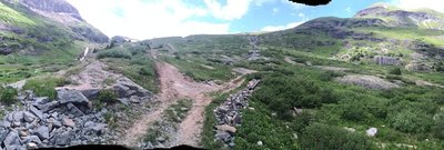 In the alpine zone.  Turn RIGHT here.