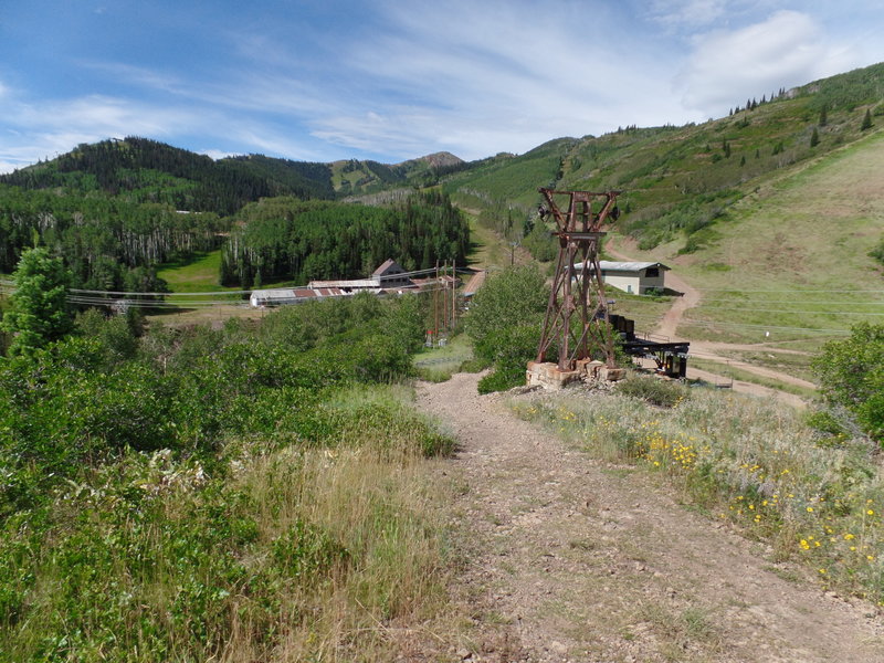 Great view of the back side of Park City from the end of John's Trail headed down towards Mid Mountain/CMG.