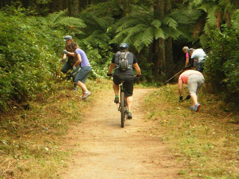 Volunteers earning some trail karma on The Dipper