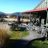 Mountain bikers at Saxon Hut