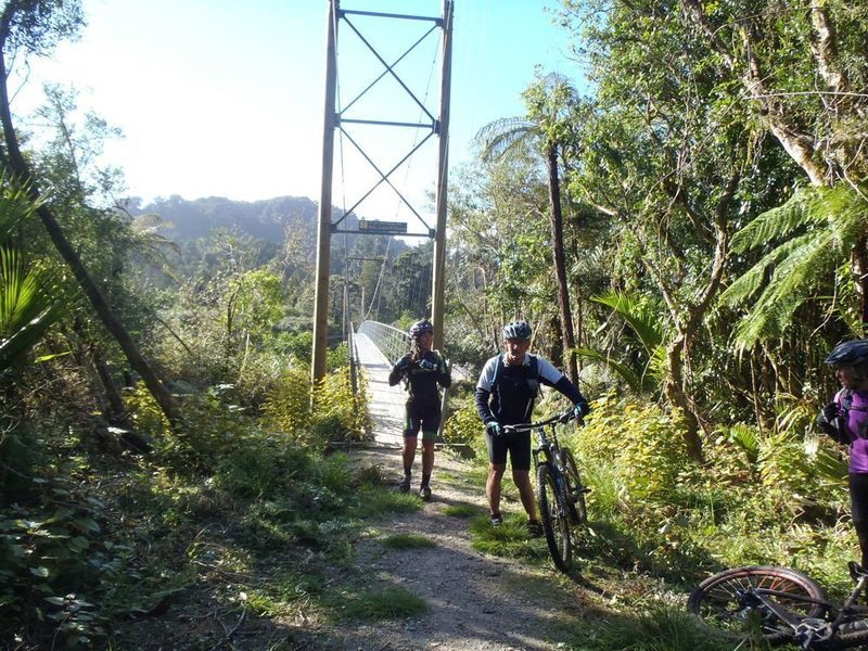 The 148m Heaphy River suspension bridge