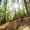 Railing through the big berm on upper Whistle Punk trail.