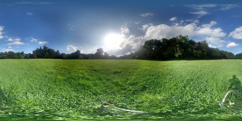 Middle of this field. Yes there is a single bike trail