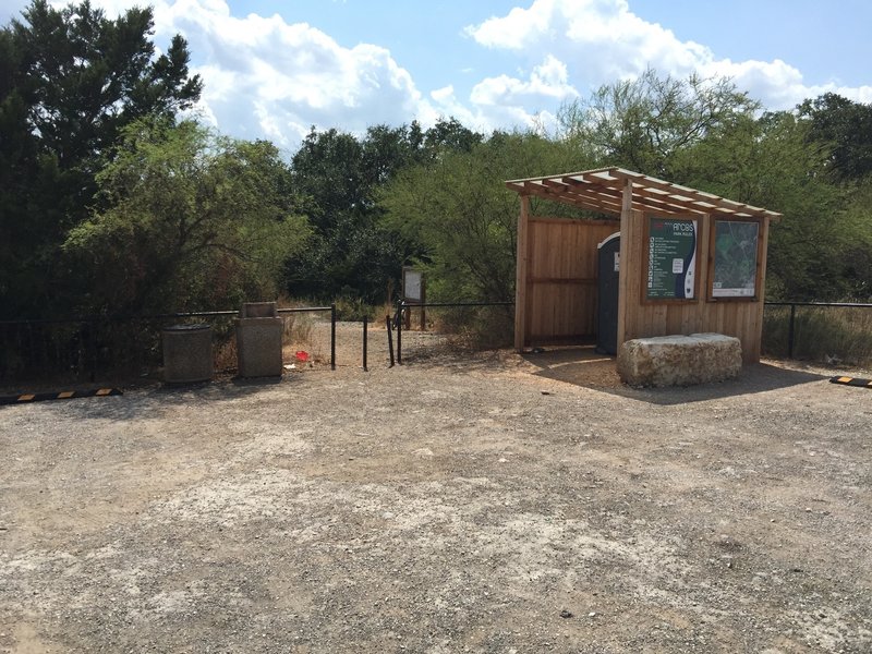 The north trailhead of Dante's Trail at Purgatory Creek Natural Area.