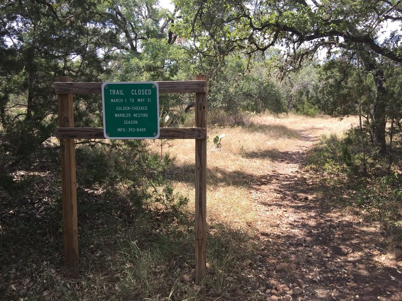 This sign is at both ends of the trail letting you know when the trail is closed.