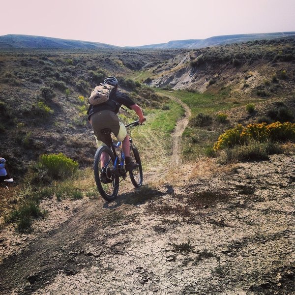 Dropping in at the start of Tyler Draw Trail