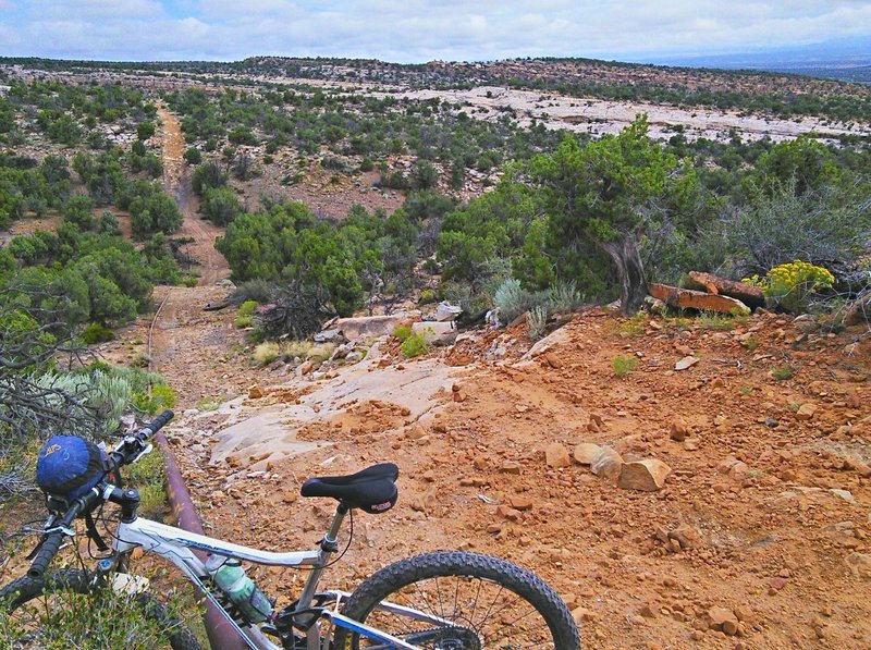 Pipeline road with slickrock visible in the distance