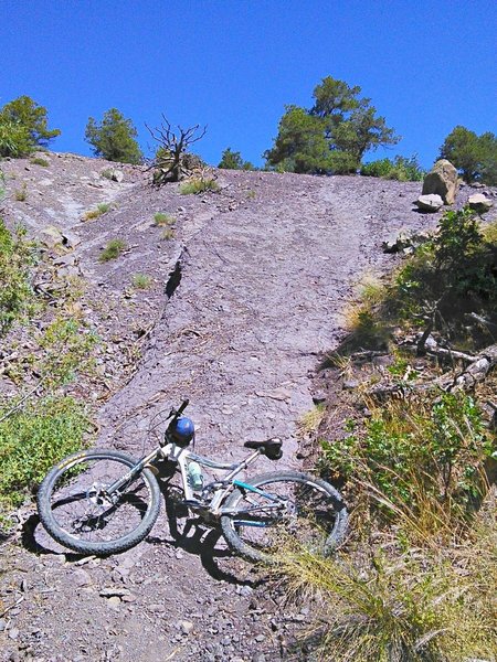 Steep shale slope