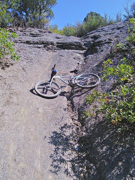 Steep shale slope near the bottom