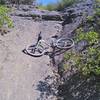 Steep shale slope near the bottom