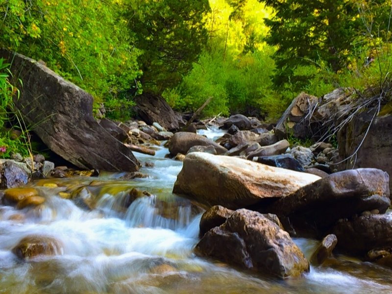 Shot of Two Elk Creek using iPhone 5s and SlowShutter. You can't miss this spot.