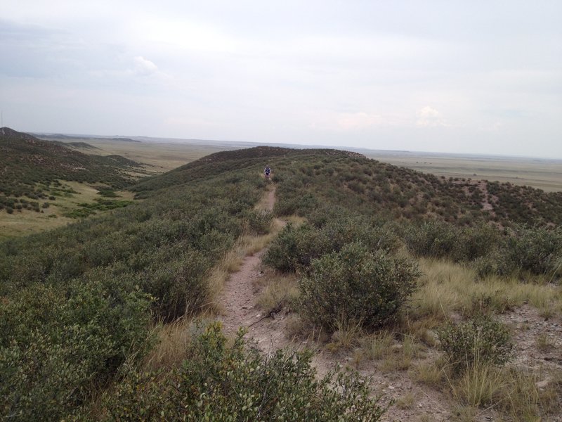 Pretty cool riding right along the ridge line.