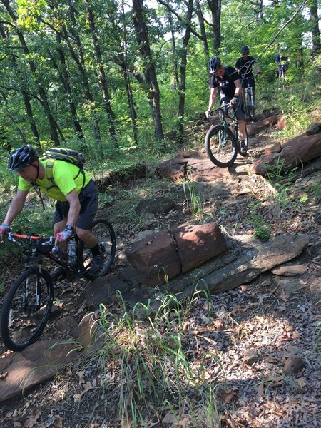 Riding down "The Staircase"