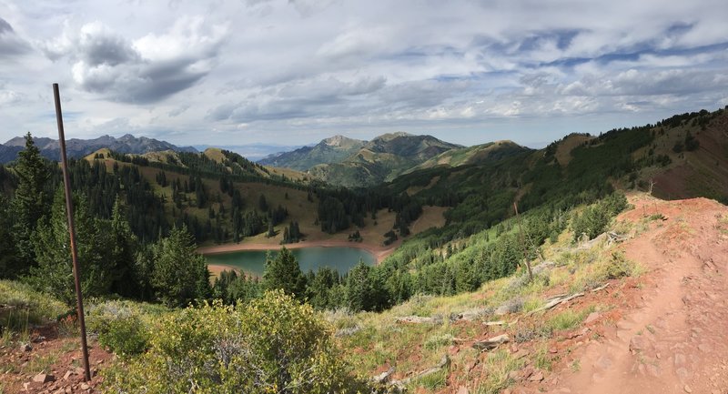 Top of the "Spin" on Wasatch Crest Trail looking down on Lake Desolation