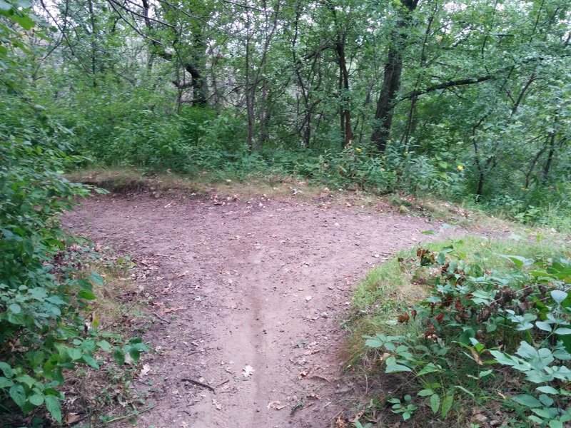 At this point, go right. Left leads to a hiking trail down to the parking lot.