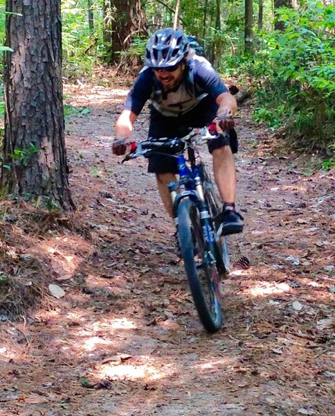 First drop Into gully along Peach Creek Trail.