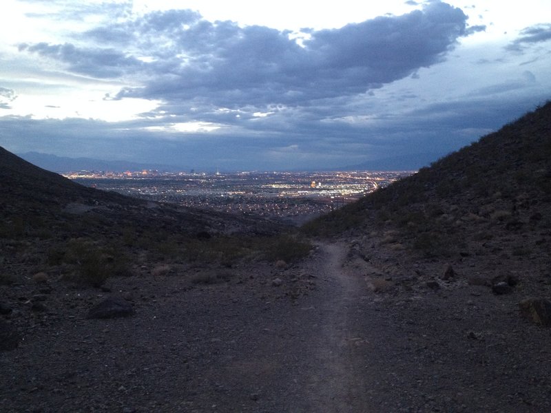 View of the city from one of the fast downhill sections