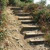 Railroad tie stairs.