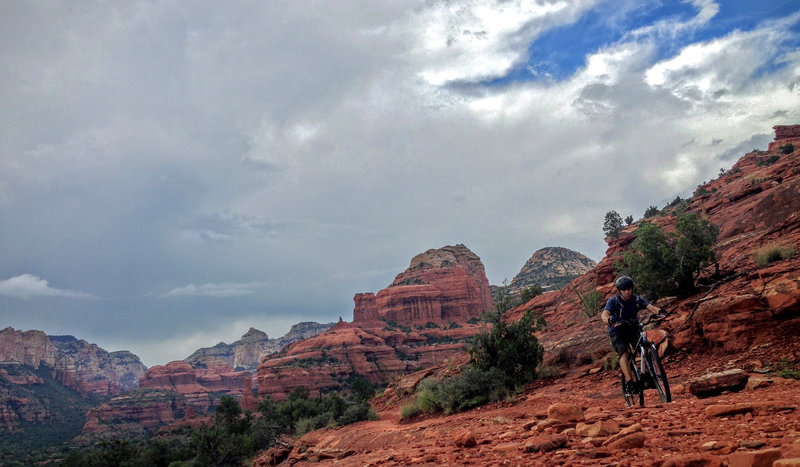 With such amazing surroundings, it's difficult to keep your eyes on the trail - but make sure that you do, even a minor spill could leave you full of cactus needles!