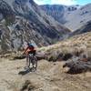 Topping Fowler Pass and starting the descent down the zig-zags into Smyths Stream.