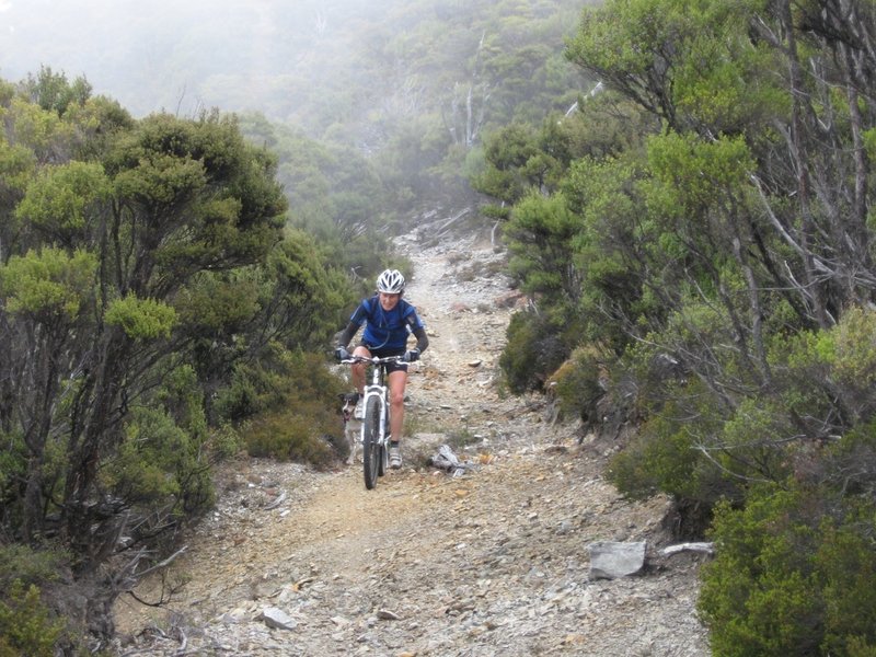 Riding back along the ridge