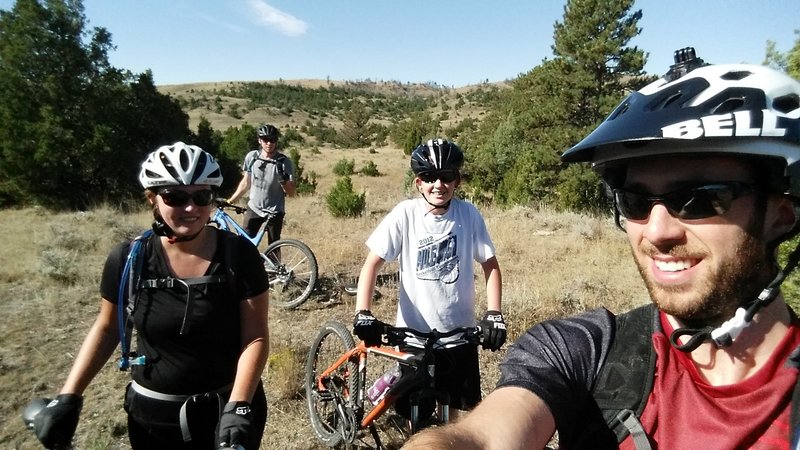 Mountain biking in Gillette, WY? Who woulda thought? Smiles all around on the Burnt Hollow trail.