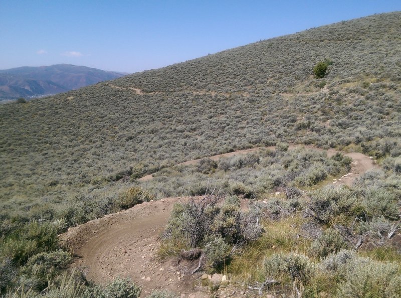 The twisty berms at the start of Lee's Way Down