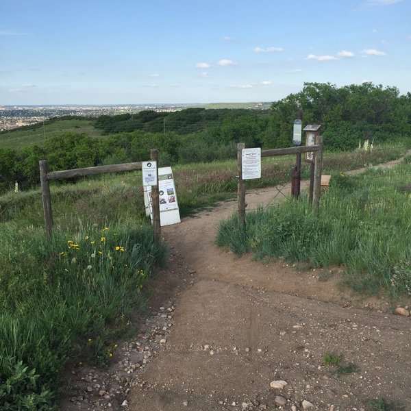 Gate entrance at the North end of the Rocky Gulch Trail