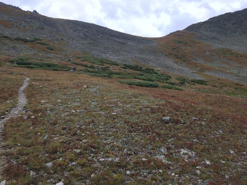 Right before the hike-a-bike up to the saddle of Chalk Creek Pass