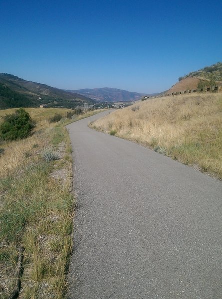 Looking west from the paved multi-use path