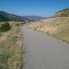 Looking west from the paved multi-use path