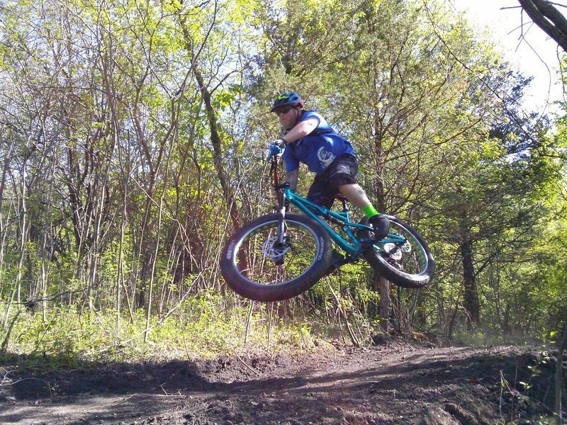 Scott riding through the new flow section at Bertram Lake